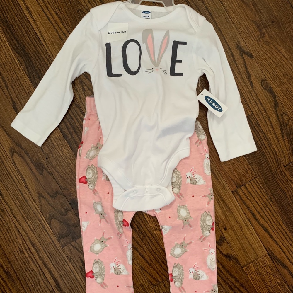 NWT Old Navy Two Piece Bunny Onesie & Pants